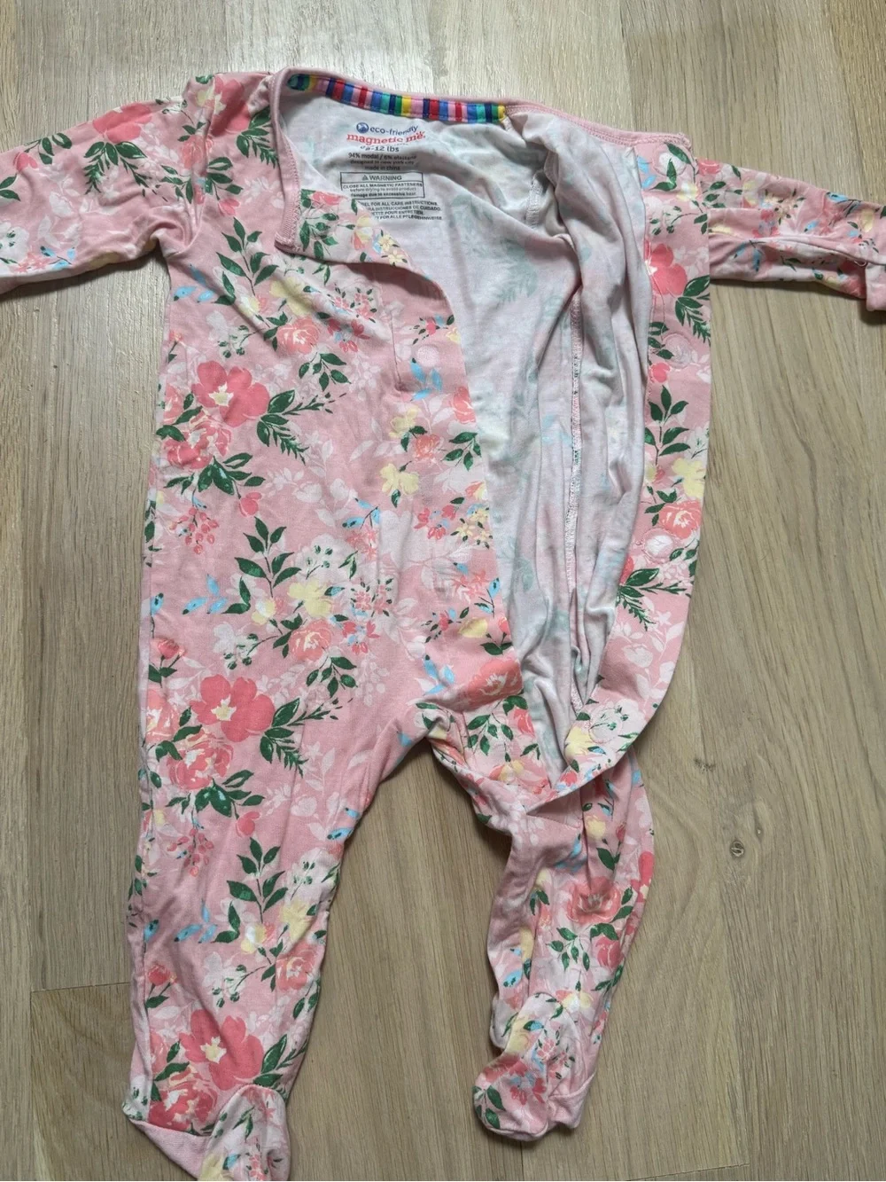 Magnetic Me - Pink Floral Footed One-Piece